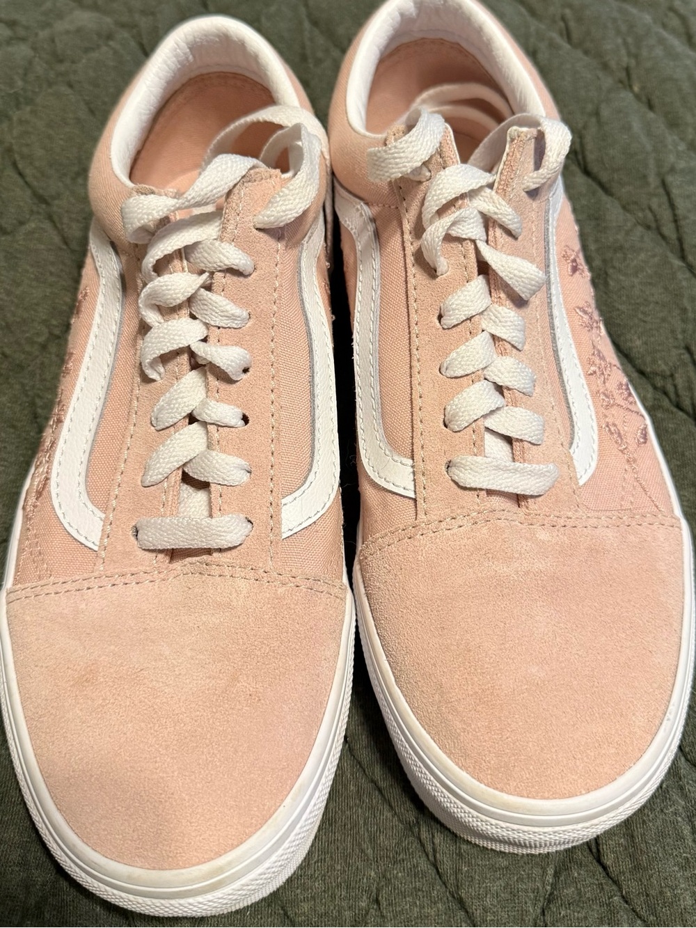 Vans Pink Suede Low-Top Sneakers with White Stripe